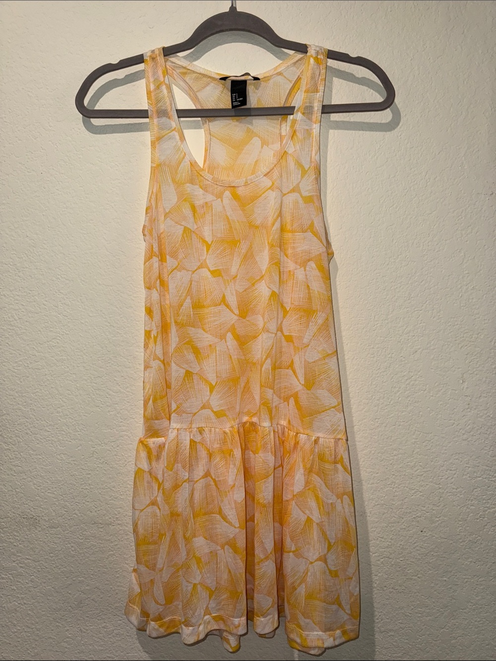 H&M Yellow and White Printed Tank Dress